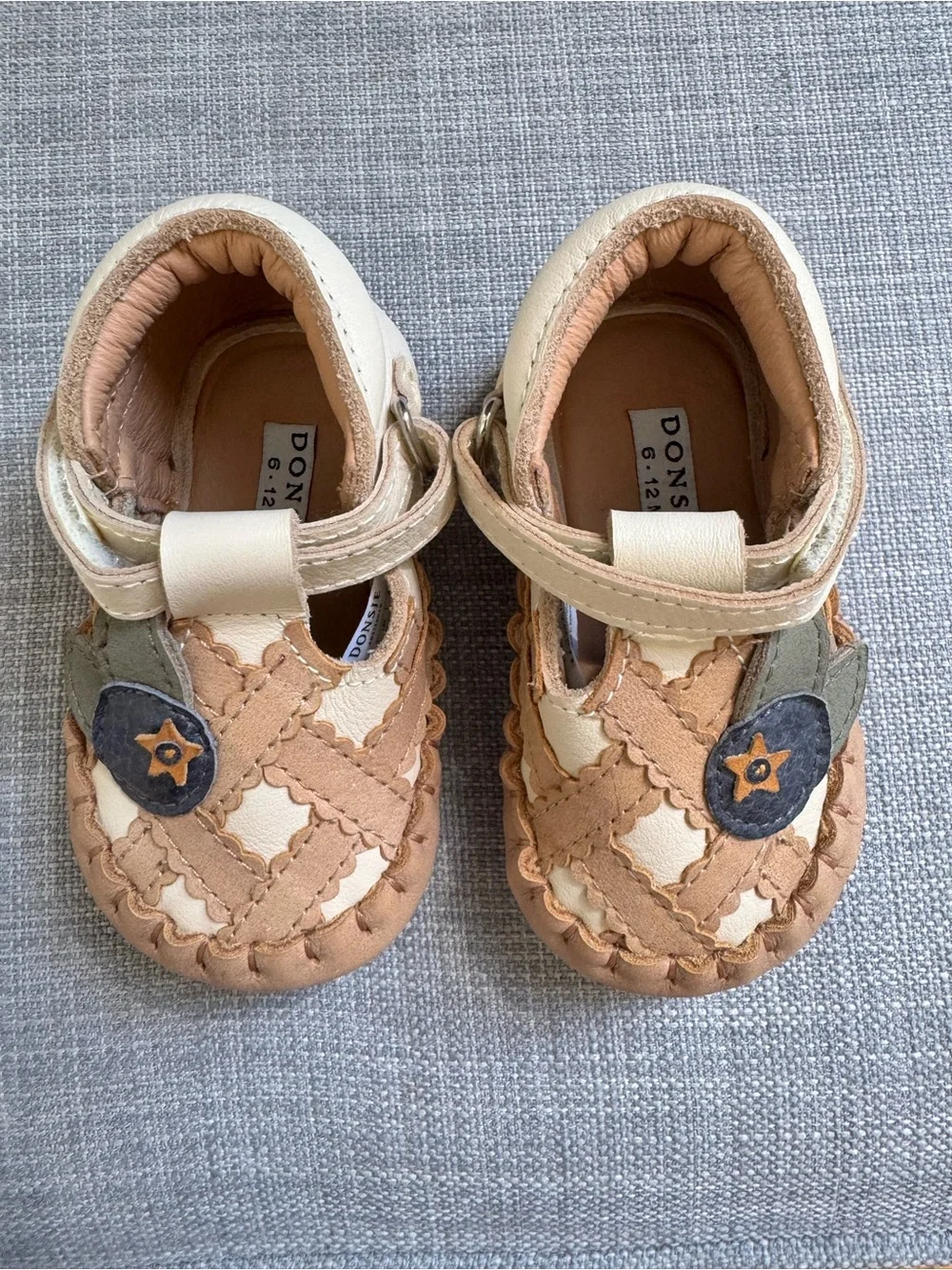 Donsje Amsterdam Blueberry Pie Leather Baby Girl Pre Walker Shoes 6-12 months